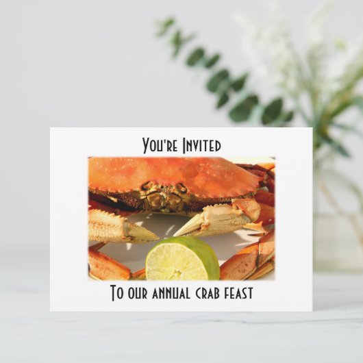 Crab Boil Feast Invitations Kaart (Staand voorkant)