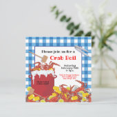 Crab Boil feestuitnodiging Kaart (Staand voorkant)