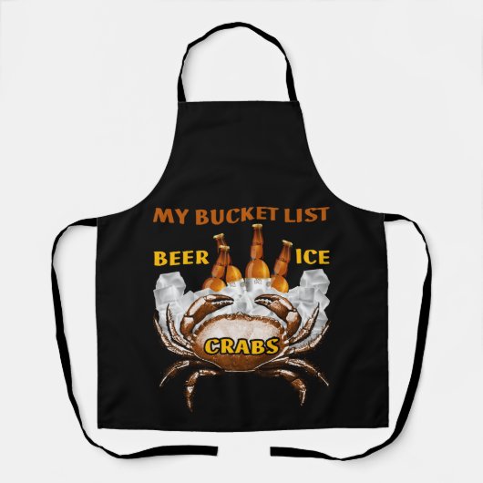 Crab Boil Gift Seafood Bucket List Beer Ice Crabs Schort (Voorkant)
