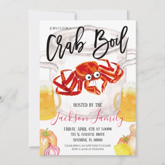 Crab Boil Invitation Kaart (Voorkant)