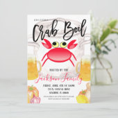 Crab Boil Invitation Kaart (Staand voorkant)