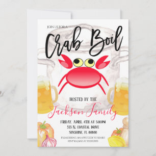 Crab Boil Invitation Kaart