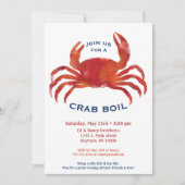 Crab Boil Invitation Low Country Seafood Dinner Kaart (Voorkant)