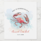 Crab Boil Jaarlijkse Familie Zeevruchten Party Wat Wijn Etiket (Enkel label)