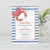 Crab Boil koppels verlovingsfeest uitnodiging (Staand voorkant)