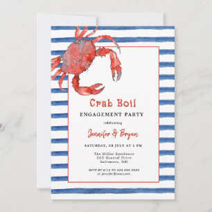 Crab Boil koppels verlovingsfeest uitnodiging