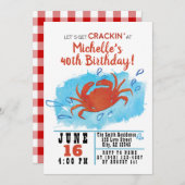 Crab Boil Nautical Birthday Invitation Kaart (Voorkant / Achterkant)