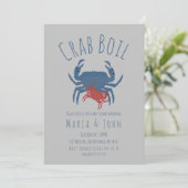 Crab Boil Party Baby shower Crawfish Grey Kaart (Staand voorkant)