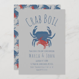 Crab Boil Party Baby shower Crawfish Grey Kaart