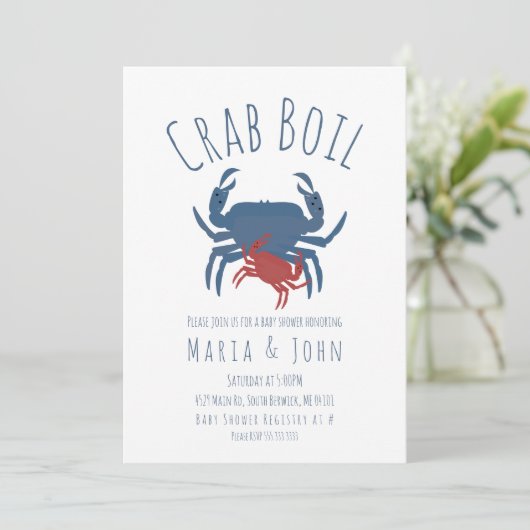 Crab Boil Party Baby shower Crawfish Kaart (Staand voorkant)