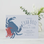 Crab Boil Party Birthday Dinner Crawfish Blue Kaart (Staand voorkant)