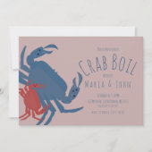Crab Boil Party Birthday Dinner Crawfish Roze Kaart (Voorkant)