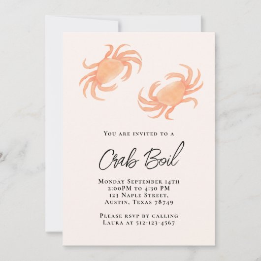 Crab Boil Party Kaart (Voorkant)