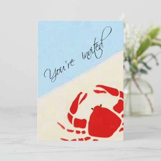 Crab Boil Party - Uitnodiging (Staand voorkant)