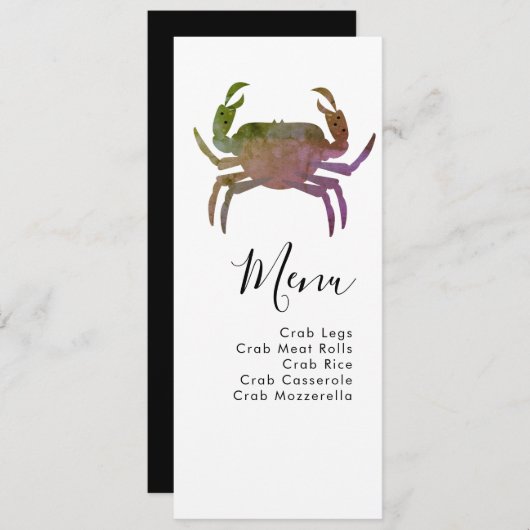 Crab Boil Seafood Beach Weddenschap Menu (Voorkant / Achterkant)