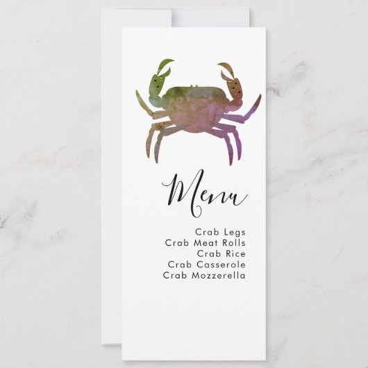 Crab Boil Seafood Beach Weddenschap Menu (Voorkant)