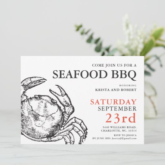 Crab Boil Seafood Party - Aangepaste uitnodiging (Staand voorkant)