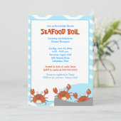 CRAB BOIL Seafood Party Bridal Shower Invitation Kaart (Staand voorkant)
