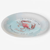 Crab Boil Seafood Summer Party Waterverf Papieren Bordje (Gekanteld)