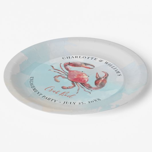 Crab Boil Seafood Summer Party Waterverf Papieren Bordje (Gekanteld)