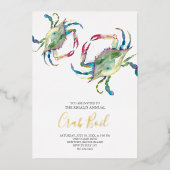 Crab Boil Summer Party Folie Uitnodiging (Voorkant)