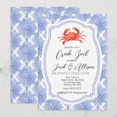 Crab Boil uitnodiging, Crab Bake Shower uitnodigen Kaart (Voorkant / Achterkant)