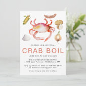 Crab Boil | Uitnodiging van de Seafood Cookout Par (Staand voorkant)