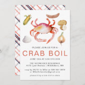 Crab Boil | Uitnodiging van de Seafood Cookout Par (Voorkant / Achterkant)