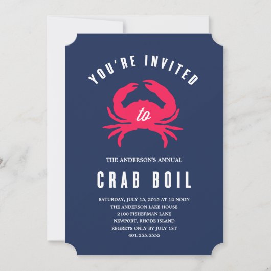 Crab Boil | Uitnodiging zomerpartij (Voorkant)