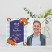 Crab Boil Verjaardagsfeestje Marine Zeevruchten Fo Kaart (Staand voorkant)
