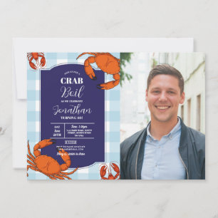 Crab Boil Verjaardagsfeestje Marine Zeevruchten Fo Kaart