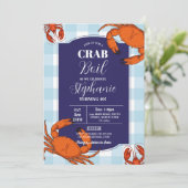 Crab Boil Verjaardagsfeestje Marine Zeevruchten Kr Kaart (Staand voorkant)