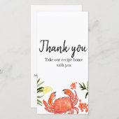 Crab boil zomerfeest recept bedankkaart (Voorkant / Achterkant)