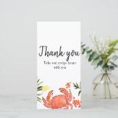 Crab boil zomerrecept bedankt je kaart (Staand voorkant)
