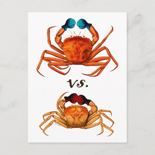 Crab Boxing Glove  Sport Humor Surreal Aankondigingskaart (Voorkant)