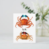 Crab Boxing Glove  Sport Humor Surreal Aankondigingskaart (Staand voorkant)