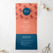 Crab Broil Boil Seafood Beach Nautical Weddenschap Drieluik Uitnodiging (Binnen)