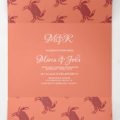 Crab Broil Boil Seafood Beach Nautical Weddenschap Drieluik Uitnodiging (Binnenkant midden)