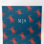 Crab Broil Boil Seafood Beach Nautical Weddenschap Drieluik Uitnodiging (Binnenzijde eerst)