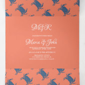 Crab Broil Boil Seafood Beach Nautical Weddenschap Drieluik Uitnodiging (Binnenkant midden)