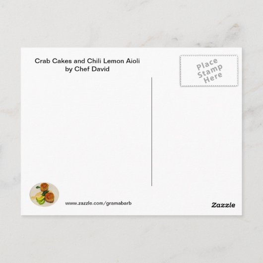Crab Cakes Recipe Briefkaart (Achterkant)
