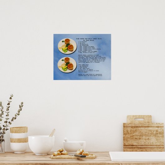 Crab Cakes Recipe Poster (Keuken)