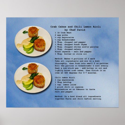Crab Cakes Recipe Poster (Voorkant)
