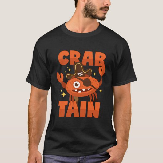 Crab Captain Crawfish Pun Piraat T-shirt (Voorkant)