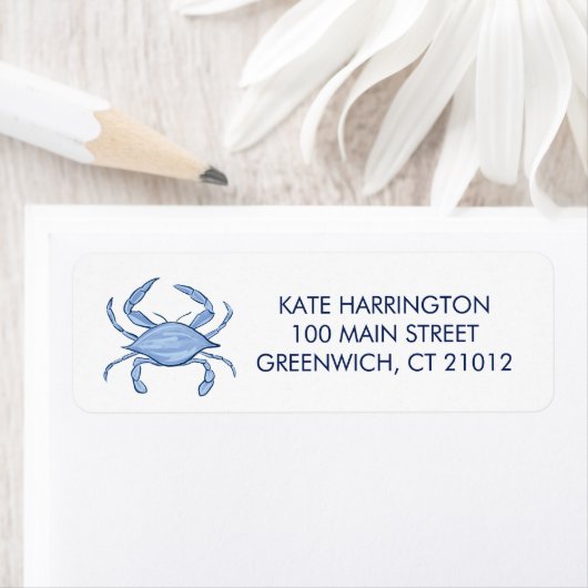 Crab Coastal Chic Retouradres Label (Insitu)