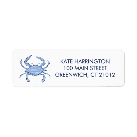 Crab Coastal Chic Retouradres Label (Voorkant)