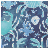 CRAB CONNECTION Indigo Blue Print Stof (Close Up)