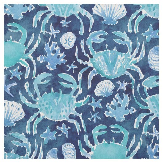 CRAB CONNECTION Indigo Blue Print Stof (Swatch)