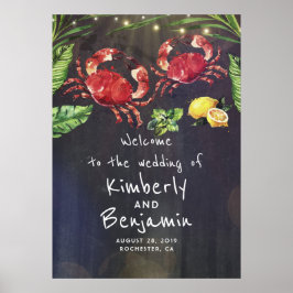 Crab Couple Tropical Weduwen Welkomstteken Poster