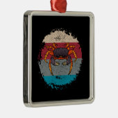 Crab Crabbing Retro Metalen Ornament (Rechts)